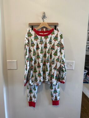 Vintage Hanna Andersson Christmas pajamas unisex large organic cotton trees